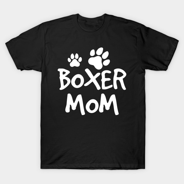Boxer Mom, Cute Boxer Lover Dog Owner T-Shirt by DragonTees